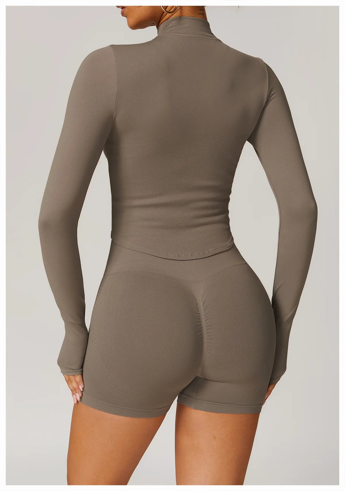 New Women Seamless Zipper Jacket Yoga Long Sleeved Gym Top Yoga Push Up Jacket Fitness Running Workout Sport Coat Women's Shirts