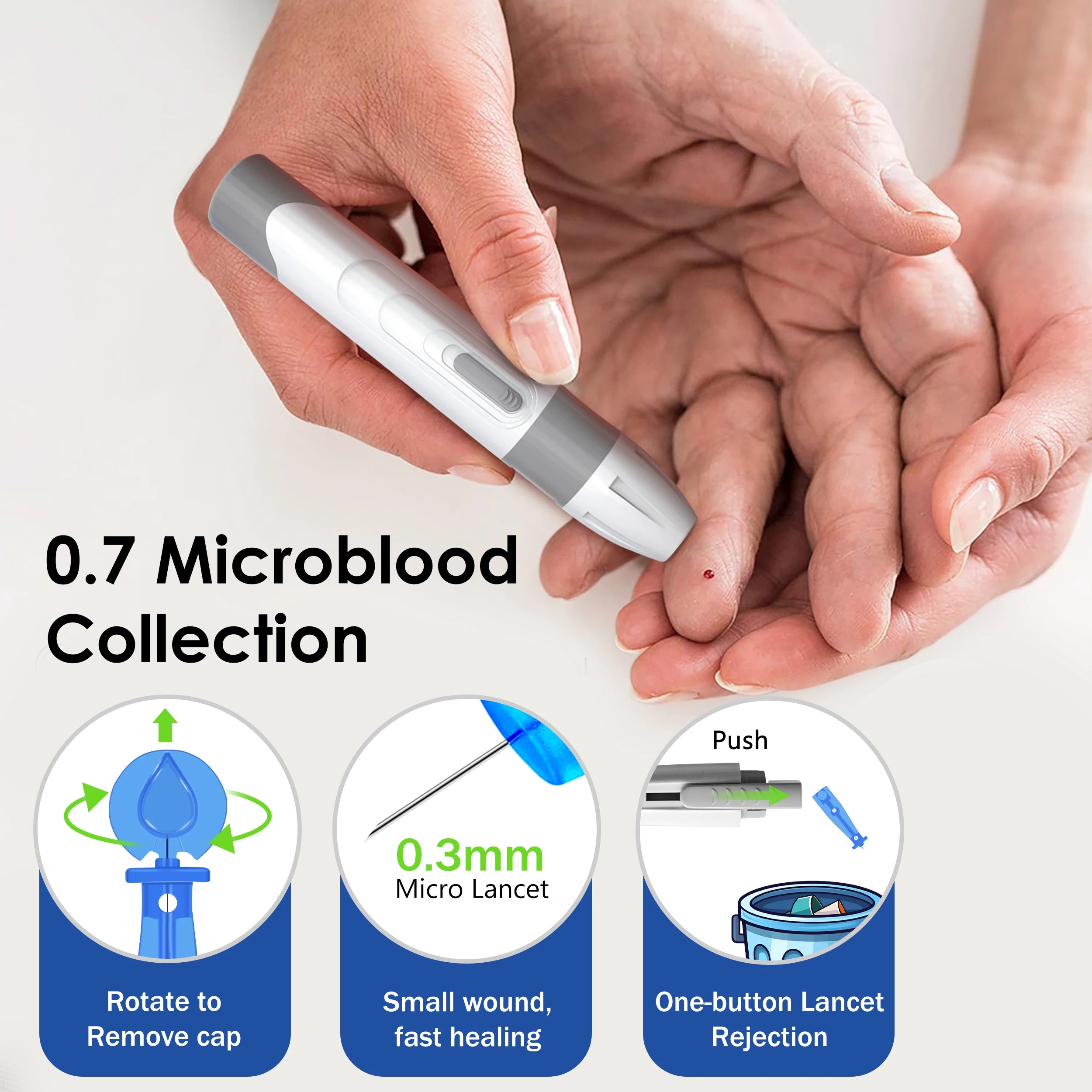 LinkSun G-425-1 Blood Glucose Meter Kit 50/100pcs Test Strips Lancets for Diabetes Monitor Digital Glucometer Blood Sugar Meter