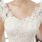 New Plus Size Wedding Dress Slimming Floor-length Back Strap Lace Flower Wedding Dresses for Women White Dress Vestidos De Novia