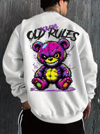 European and American men's autumn fashion teddy bear letter print soft and comfortable long sleeved hoodie outdoor street top