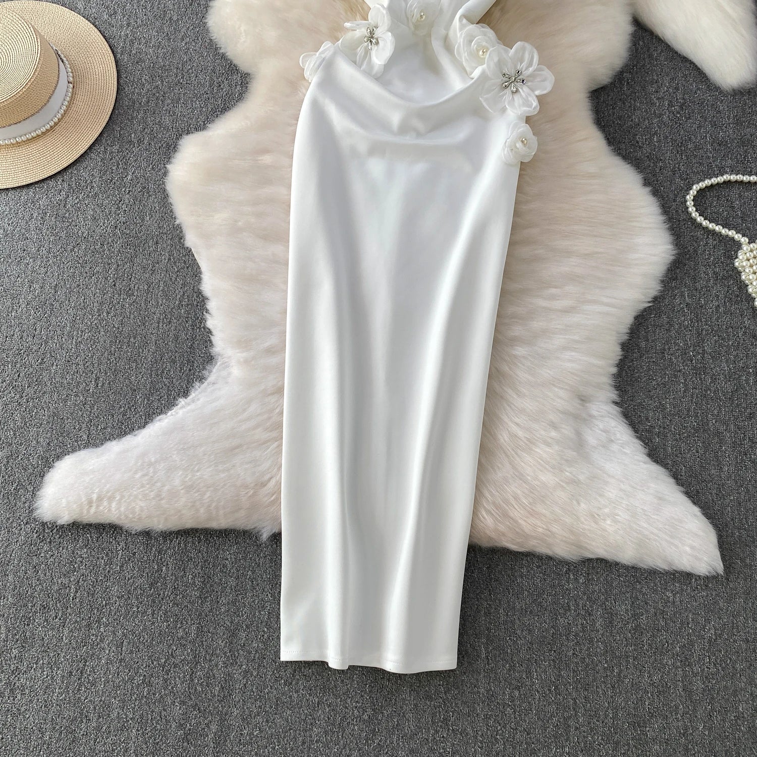 Chic vintage floral Three-dimensional Elegant Fairy korean fashion autumn Sundress women clothing