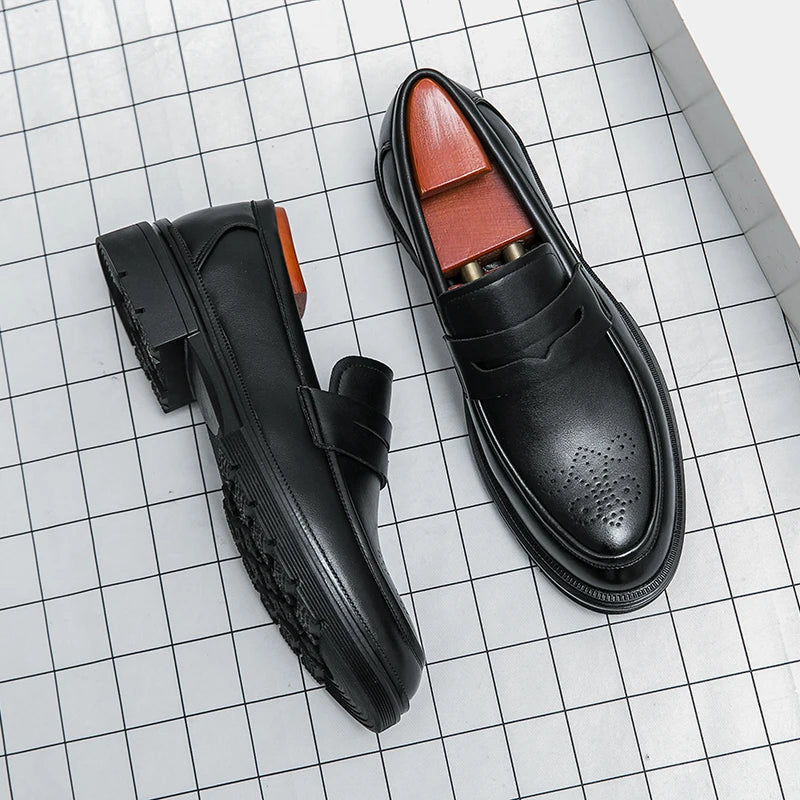 High Quality Dress Shoes Man Comfortable Business Social Leather Shoes For Man Casual Men's Italian Formal Shoes Man Loafers Secondary image