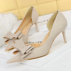 BIGTREE Shoes Bow-knot Woman Pumps Stiletto 10.5 Cm Women Basic Pump Pointed Toe Classic Pumps Sexy High Heels Women Shoes 2026