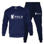 Men's autumn and winter sets of round-neck sweatshirts and jogging pants autumn and winter fashion outdoor fitness and casual