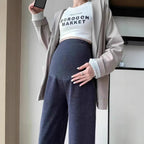 2026 Autumn Winter Maternity Pants Wide leg Loose Straight Elastic Waist Belly Long Trousers for Pregnant Women Youth Pregnancy