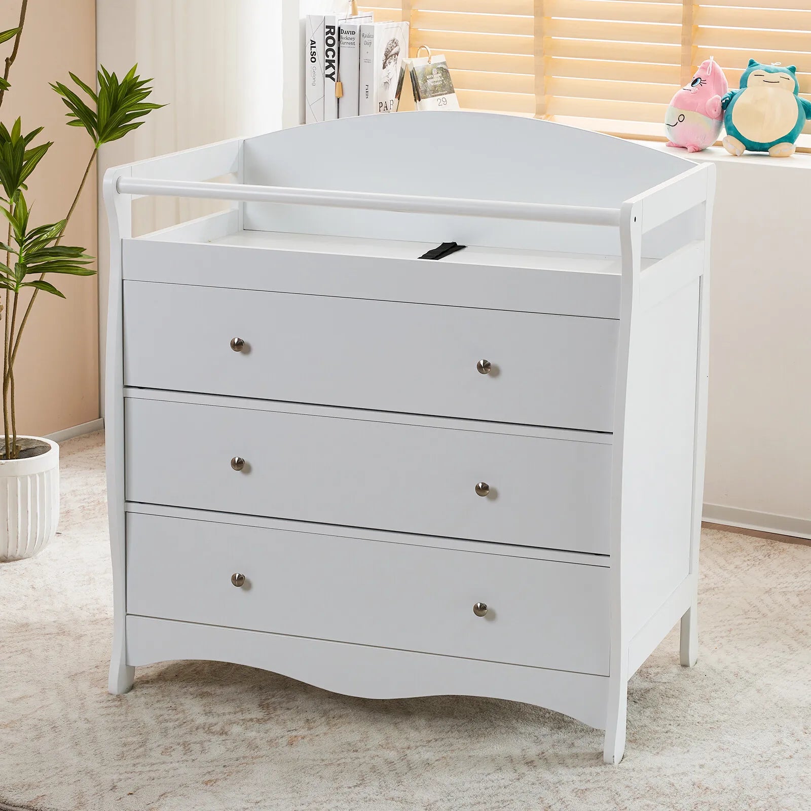 Nursery Dresser with Changing Top Baby Dresser with Changing Table Top 3 Drawers Main image