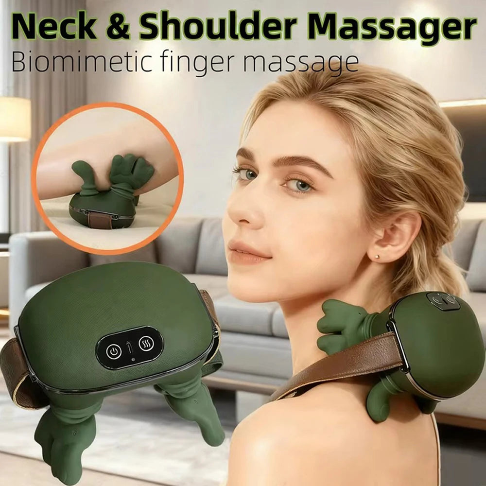 Bionic Finger Neck Shoulder Massager Wireless Neck Cervical Trapezius Kneading Massage Shawl Brushless Motor Neck masajeador