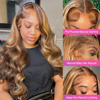 13x4 13x6 HD Lace Front Wigs 200% Density P4/27 Highlight Body Wave Human Hair Wigs 36 Inch Pre Plucked Brazilian Human wigs