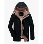 New Men Winter Fleece Warm Thick Windproof Parkas Jackets Coat Men Autumn Fashion Hooded Casual Parkas Men