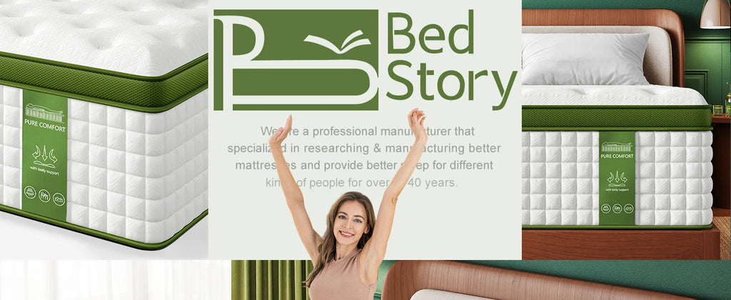 BedStory 12-14'' Hybrid Mattress, Full/King/Queen Size Mattress , Gel Memory Foam & Pocket Springs for Pressure Relief & Support