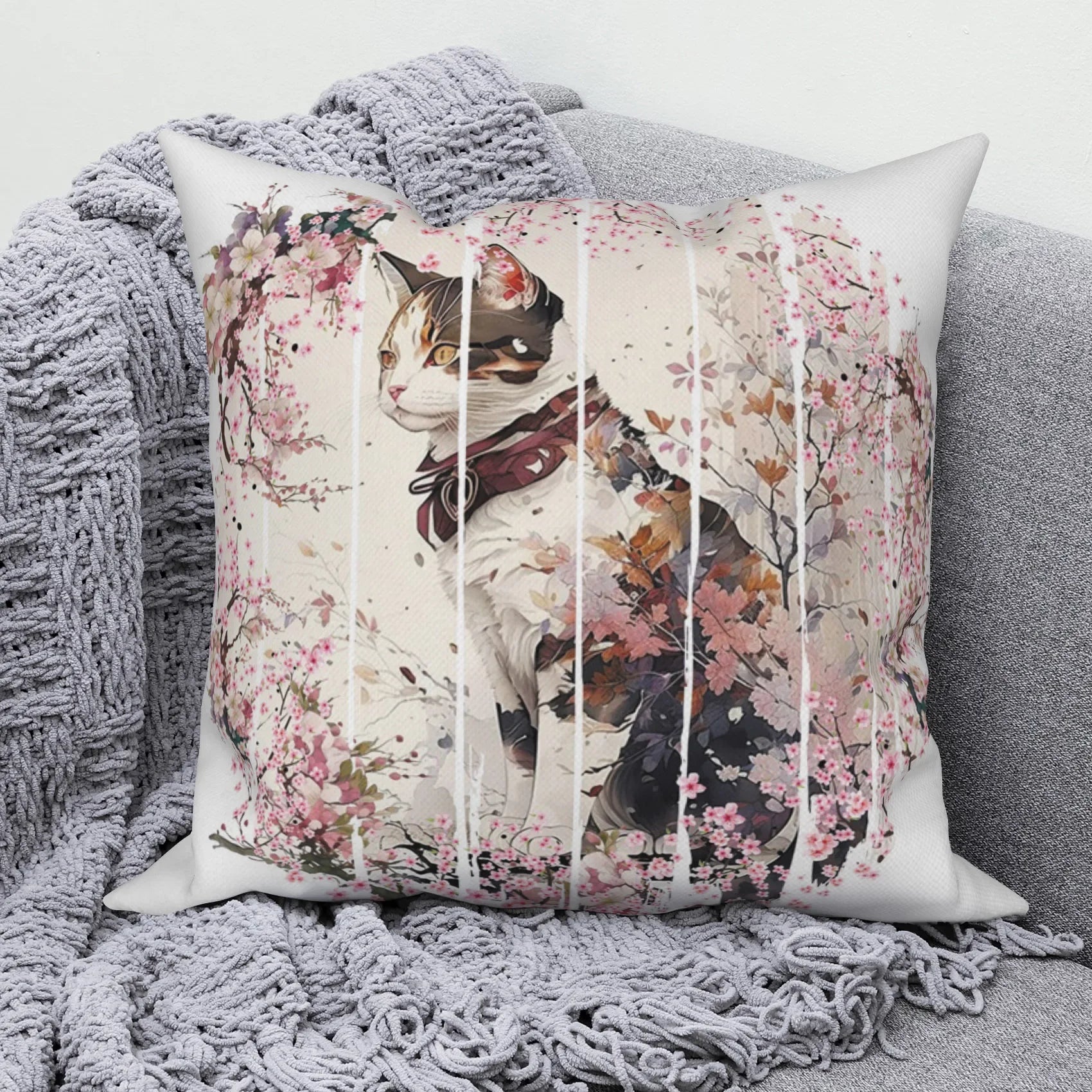 Modern Sofa Decorative Pillowcase Home Decor Set Cute Cat   Cushion Cover Throw Pillow