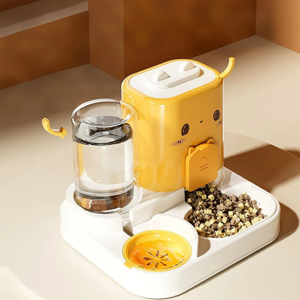 Portable Automatic Pet Feeder 2 In 1 Convenient Pet Supplies Waterer Food Container Removable Large Capacity Treat Dispenser