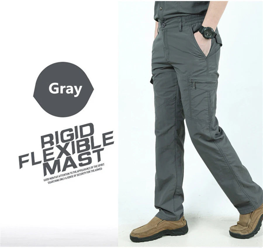 Outdoor Waterproof Tactical Cargo Pants Men Breathable Summer Casual Army Military Long Trousers Male Quick Dry Cargo Pants
