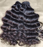 Raw Loose Curly Bundles Indian Human Hair 12A Grade Cuticle Aligned Wavy Human Hair Extensions Weft Big Spiral Curl Hair Bundle