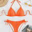 Swimwears Solid Color Sleeveless Sexy Swimsuit Women's Split Chest Cushion Bikini Suitable Swimming Water Sports