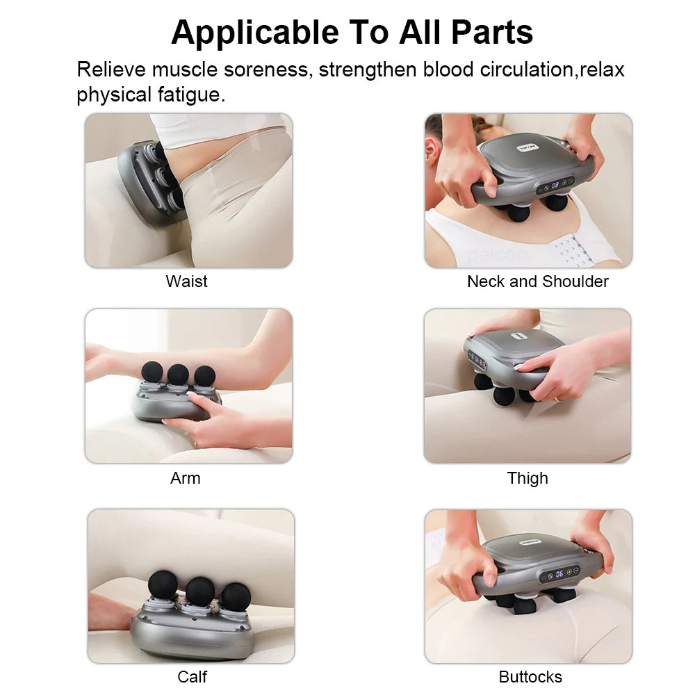Fascia Gun Muscle Massager Gun High Frequency Back Waist Massage Machine Six-head Body Shoulder Professional Fascia Massage Gun Secondary image