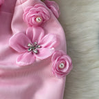 Chic vintage floral Three-dimensional Elegant Fairy korean fashion autumn Sundress women clothing