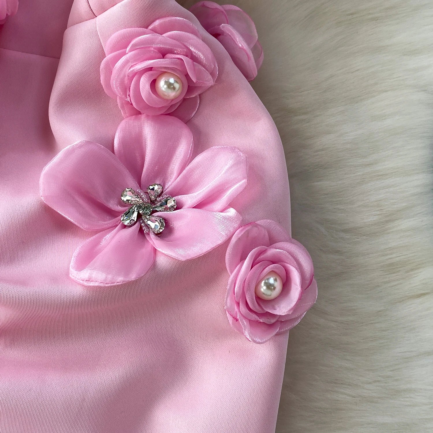 Chic vintage floral Three-dimensional Elegant Fairy korean fashion autumn Sundress women clothing