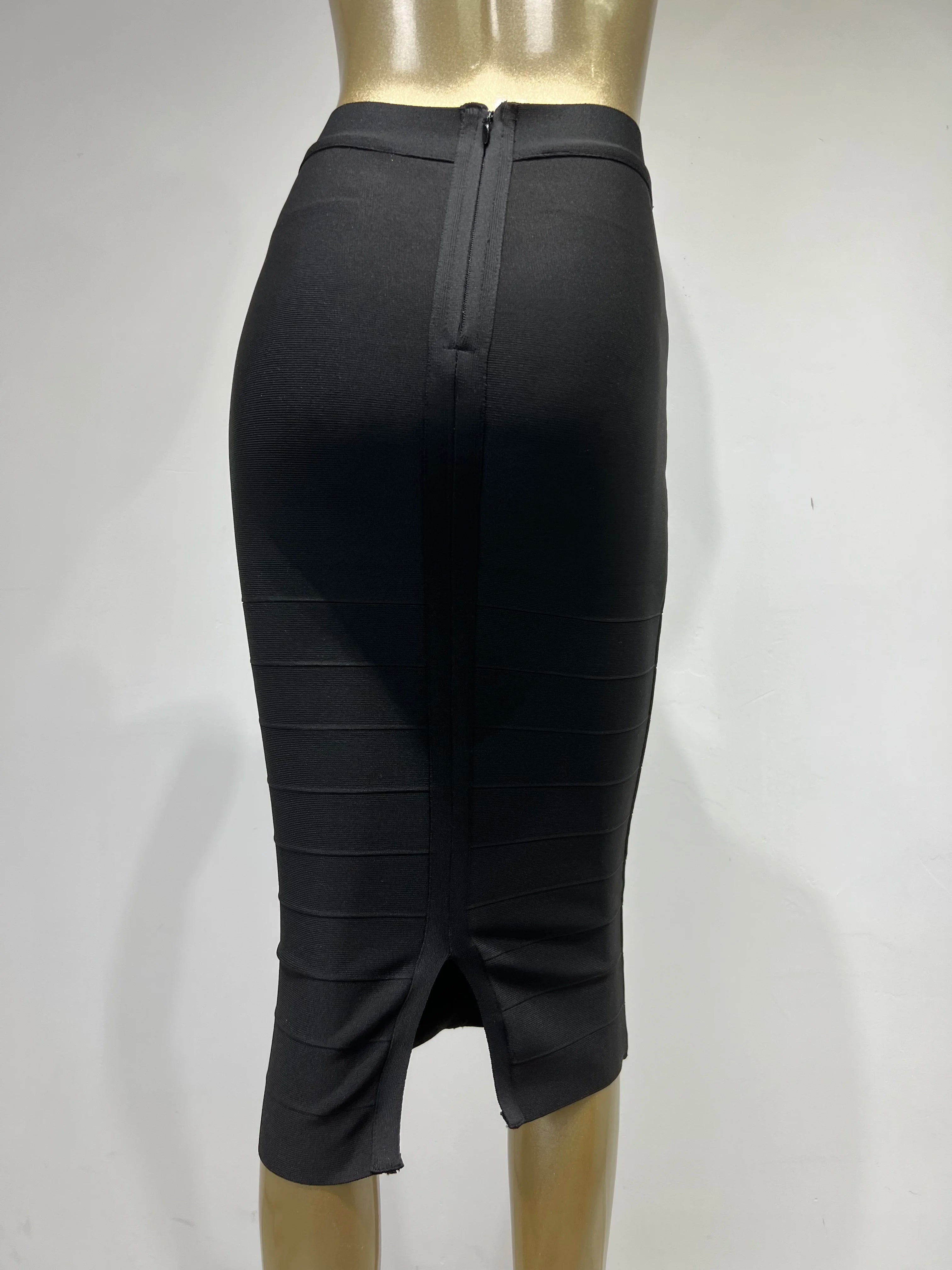 Elegant Elastic Knee Length Bandage Skirts For Women Chic High Waist Formal Occassion Office Lady Pencil Skirt Comfortable