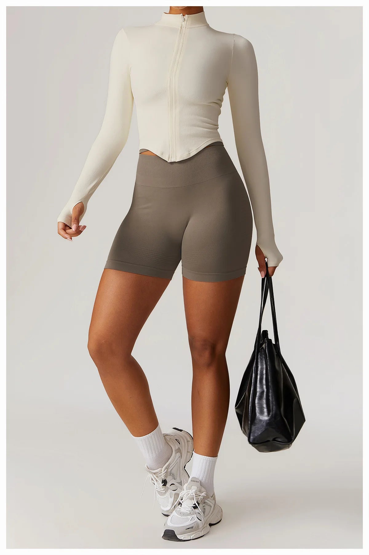 New Women Seamless Zipper Jacket Yoga Long Sleeved Gym Top Yoga Push Up Jacket Fitness Running Workout Sport Coat Women's Shirts