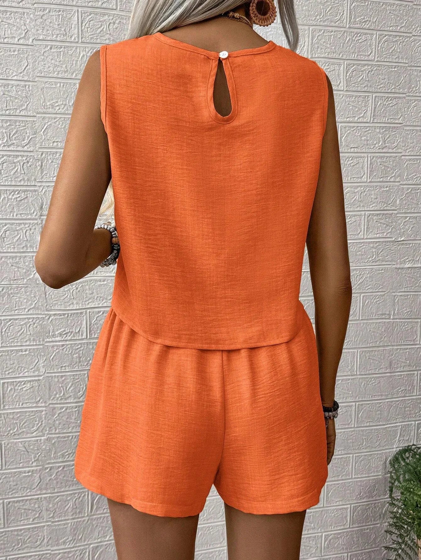 Summer Shorts Sets Women 2026 Fashion Sleeveless Loose Tank Tops And Short Pants Two Piece Sets Women Outfit Casual Femme Suit