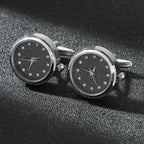 Luxury Cufflinks Watch Rotatable Electronic Functional Buckle Business Mens Cufflinks Gold Slivery Mechanical Watch Cuff Links