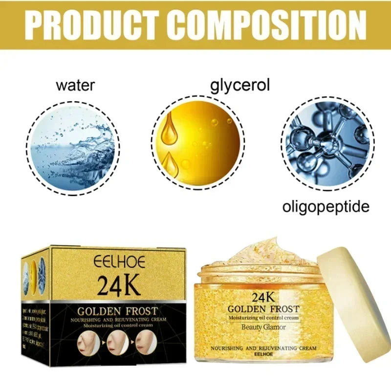 24K Gold Face Serum Fade Dark Circles Fine Line Anti Aging Cream Smoothing Nourishes Firming Lifting Brighten Skin Care Essence