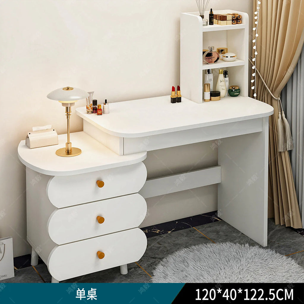 Bedroom Mirror Dressing Table Desk White Drawers Light Makeup Vanity Wood Room Penteadeira Com Espelho Dresser Furniture