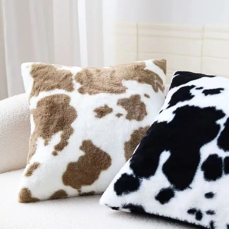 1pc Throw Pillow Covers, Vintage Farmhouse Animal Faux Fur Print Decor Pillowcases Farmhouse for Sofa Without Pillow Inserts Secondary image