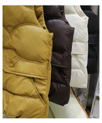 Down Cotton Vest Women 2025 New Autumn Winter Fashion Stand Collar All-Match Warm Sleeveless Waistcoat Jacket Ladies Female Tops
