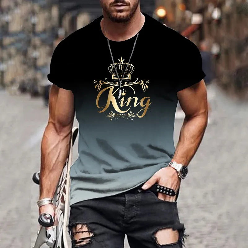 New Summer Hot Sale 3D Men's Gradient T-Shirt Harajuku Designer Casual Short Sleeve Tops T-Shirt Oversized Men's Clothing Secondary image