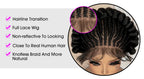 New Synthetic Full Lace Handmade Bantu Braided Wigs African Hair Wig for Black Women Short Cute Knotless Box Braiding Wig