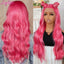 Pink Body Wave 13x4 13x6 HD Transparent Lace Frontal Wigs 30  Inch Lace Front Wig Color Human Hair Wigs Pre Plucked For Women