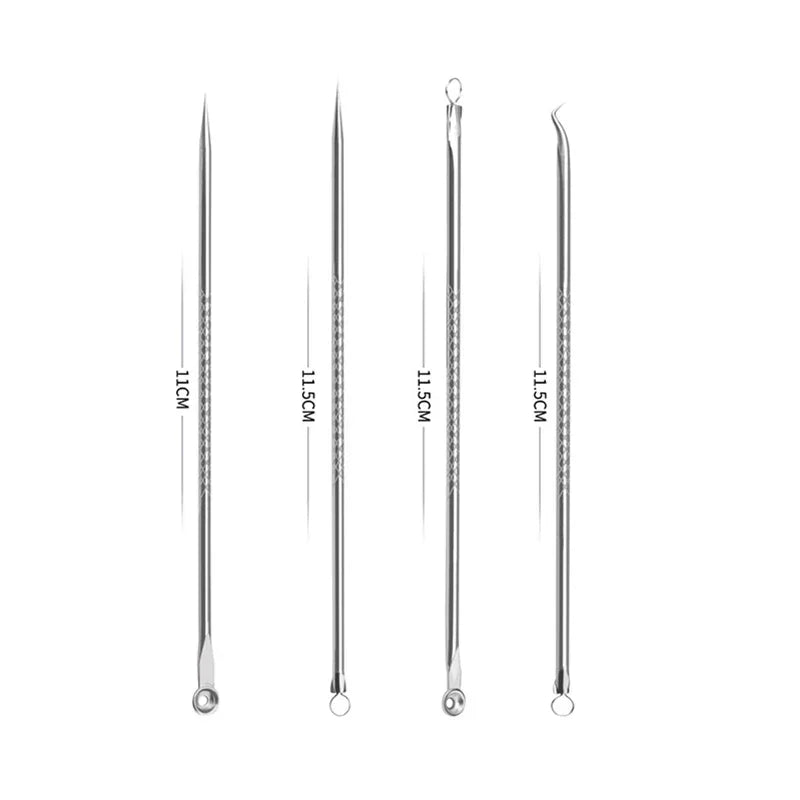 4PCS Acne Blackhead Comedone Black Spot Pimple Blemish Remover Skin Care Women Beauty Acne Treatment Pore Cleanser Needle Hook Secondary image