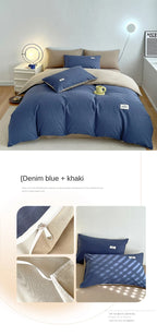 INS style high luxury solid color double-sided style single couple quilt cover soft luxury hotel & apartment & home bedding