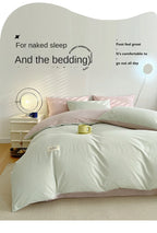 INS style high luxury solid color double-sided style single couple quilt cover soft luxury hotel & apartment & home bedding