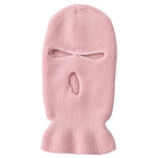Windproof Full Face Knit Hats Custom SkiMask Men Warm Wool Balaclava embroidery Winter hats Knitted 3 Holes Ski Mask
