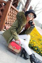 MAOMAOKONG 2025 & 2026 Real Fur Coat New Fashion Fox Fur Collar Winter Women's clothing Removable Lining Thickened Jacket Short Parka