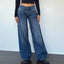 Y2K Baggy Jeans for Women Trendy Low Rise Casual Straight Leg Boyfriend Jeans Denim Pants with Pocket Streetwear
