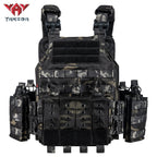 YAKEDA Quick Release 1000D Nylon Tactical Outdoor Vest With Adjustable and Molle System for Airsoft Hunting