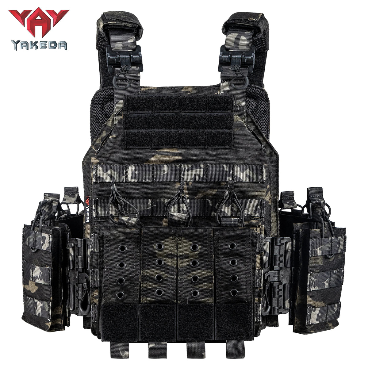 YAKEDA Quick Release 1000D Nylon Tactical Outdoor Vest With Adjustable and Molle System for Airsoft Hunting