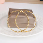 Hgflyxu Stainless steel Gold Hoop Earrings Large size Circle Ear Accessories Fashion Jewelry