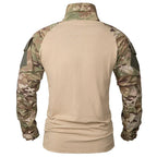 Outdoor Tactical Hiking T-Shirts Men Combat Military Army CP Camouflage Long Sleeve Hunting Climbing Shirt Cotton Sport Clothes