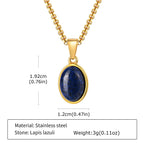 Trendy Pendant Necklaces for Men Boys,Square Natural Stone Stainless Steel Necklaces,Hip Hop Cool Healing Jewelry Gifts