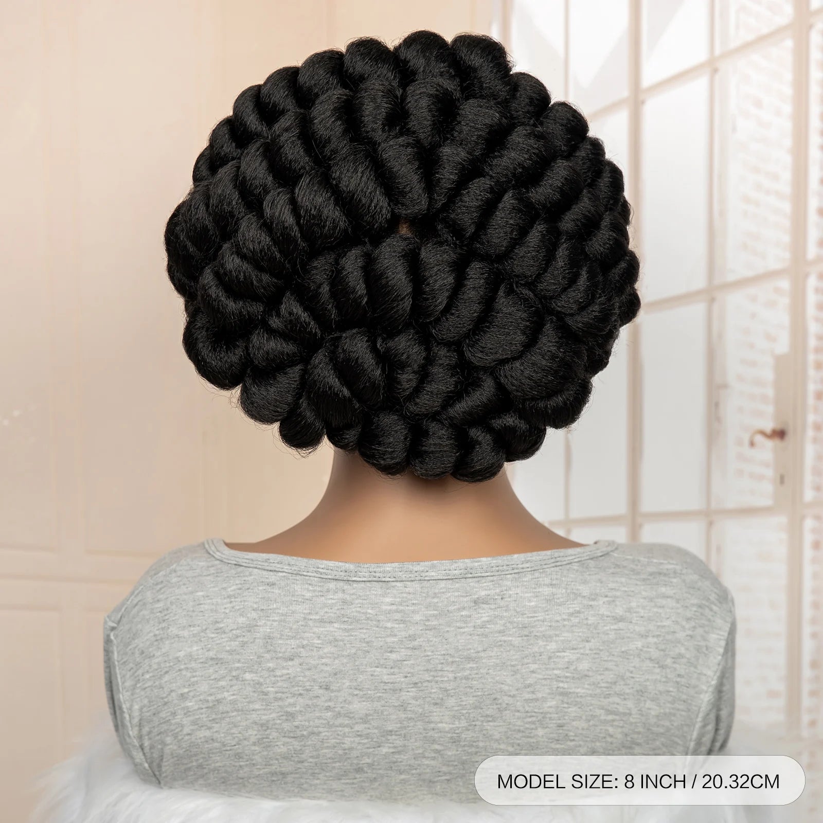 New Synthetic Full Lace Handmade Bantu Braided Wigs African Hair Wig for Black Women Short Cute Knotless Box Braiding Wig