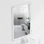 Rectangle Wall Hanging Mirror Metal Framed Black White Dressing Mirror Rounded Corner Wall-Mounted Makeup Mirrors Entryway