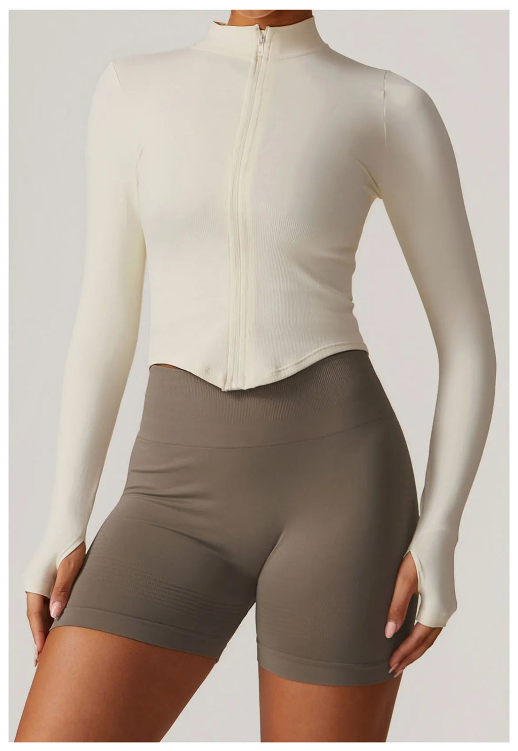 New Women Seamless Zipper Jacket Yoga Long Sleeved Gym Top Yoga Push Up Jacket Fitness Running Workout Sport Coat Women's Shirts