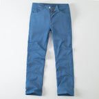 Men's summer slim fit soft blue imitation jeans comfortable casual youth pants outdoor versatile slim fit handsome slim fit pant