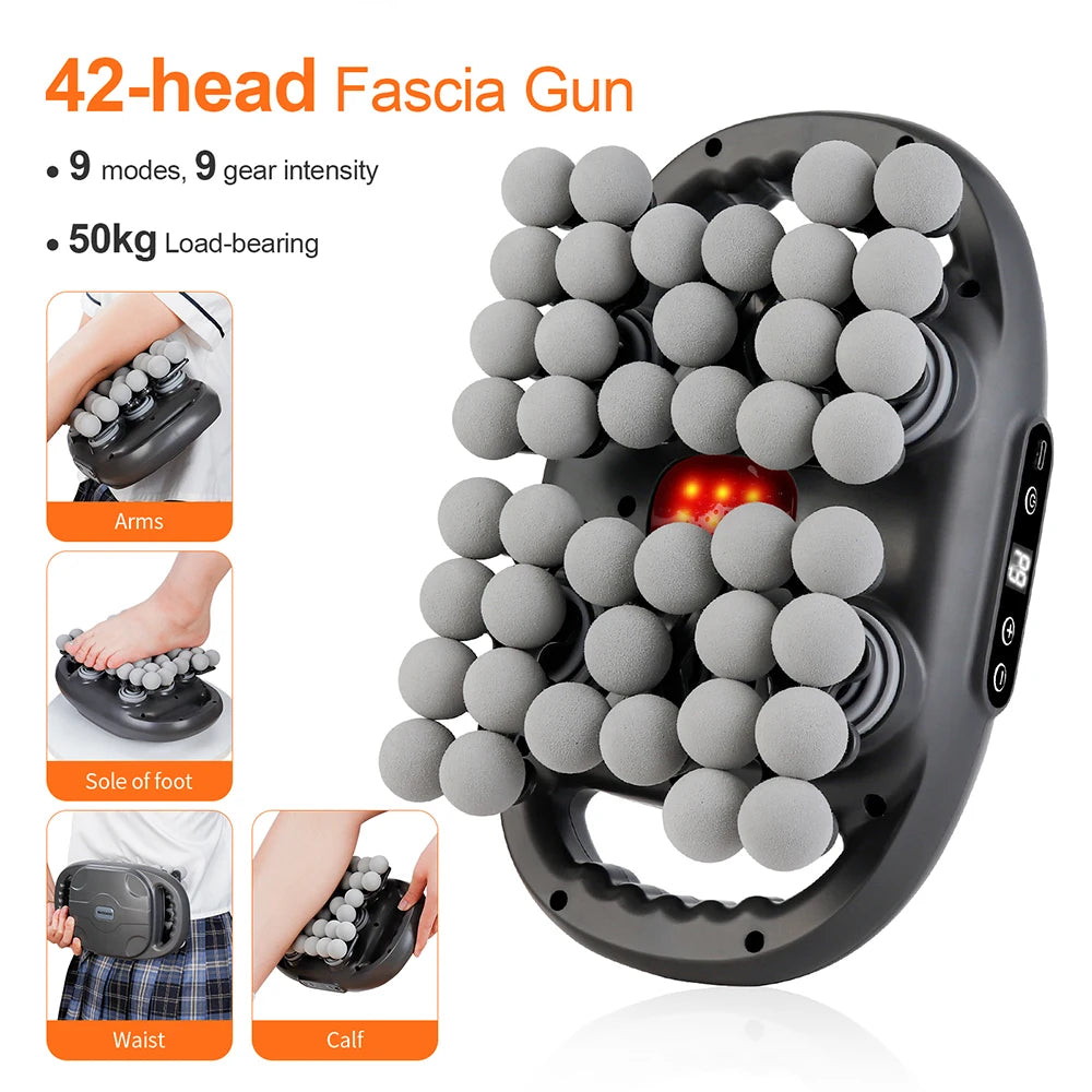 42-Heads Fascia Gun High-Frequency Vibration Body Massage Gun Back and Waist Massager Neck Shoulder Massager Muscle masajeador Main image