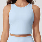 New Women Sportswear Yoga Set Sport Suit Gym Workout Clothes Gym Vest Crop Top High Waist Straight leg Pants Fitness Sports Wear
